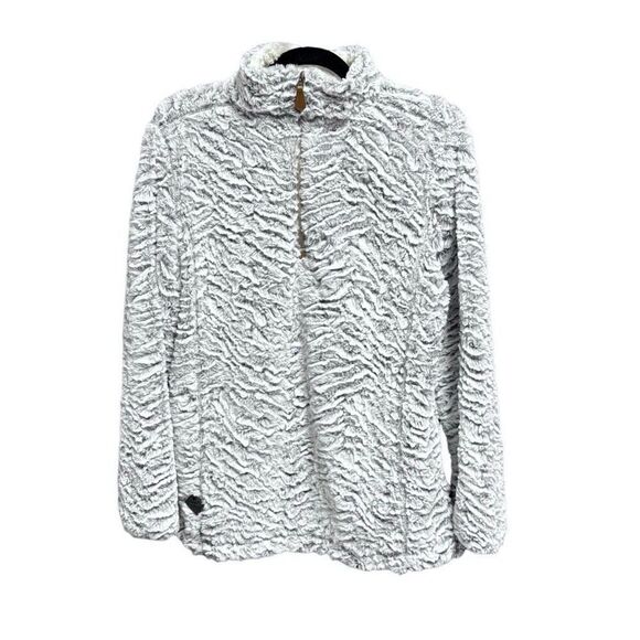 Simply Southern Women’s Grey & White Sherpa Pullover Size Small NEW - Picture 1 of 6